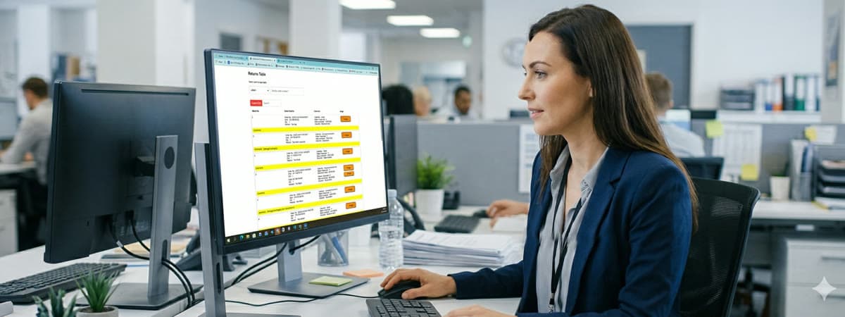 Warehouse operations dashboard showing returns management for Target 3PL